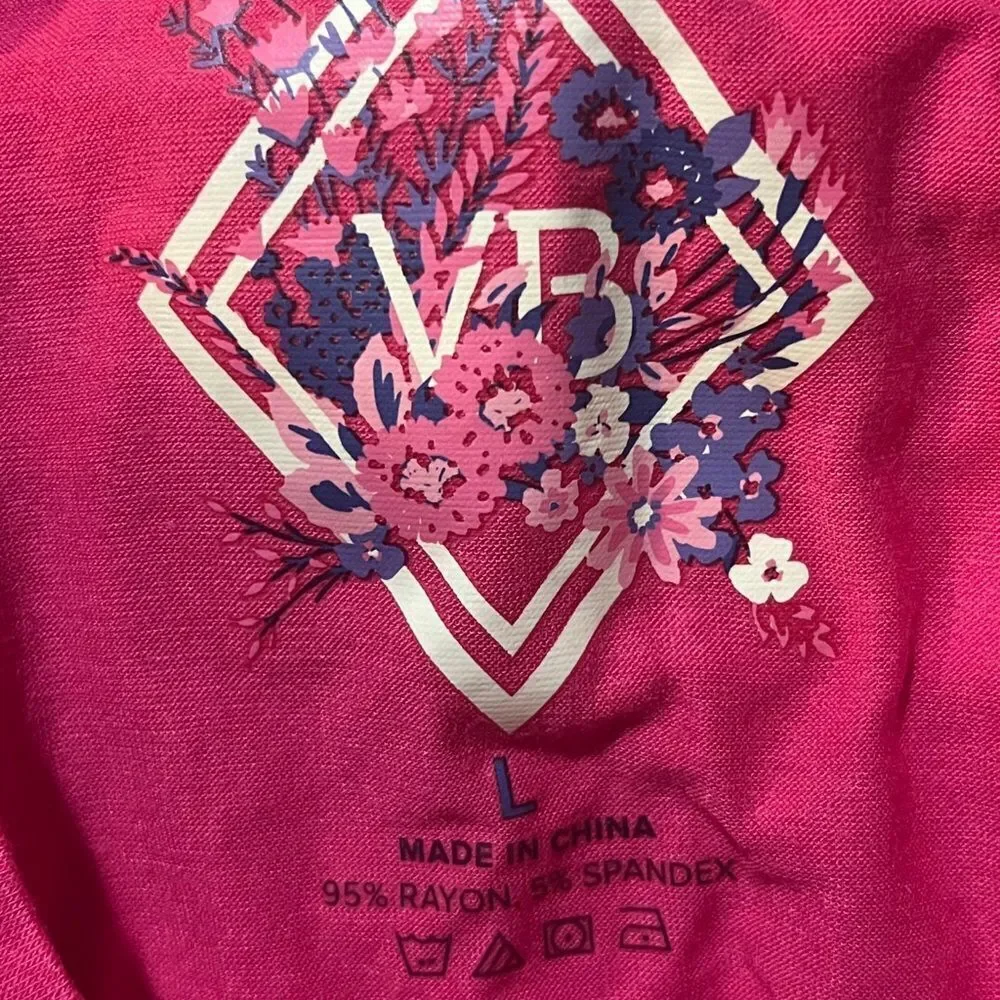 Vera Bradley Cadence Essential Tee Pink Cashmere Sleep Shirt Large NWT